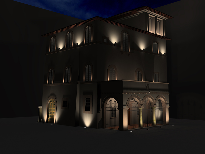 illuminazione artistica di Palazzo Fiammetta